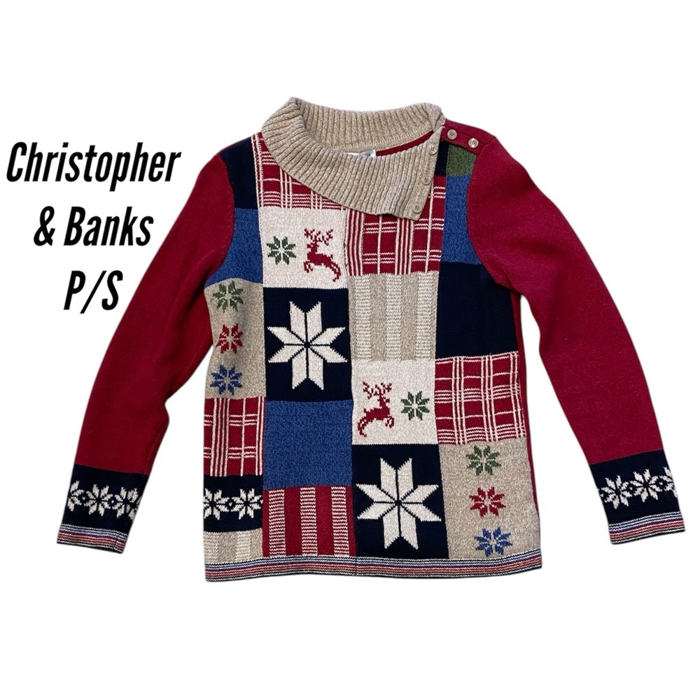 Christopher &‎ Banks~Petite Small~Winter ~Christmas Sweater